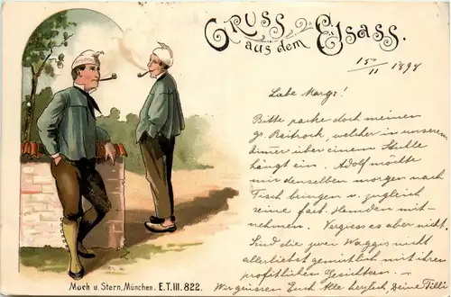 Gruss aus dem Elsass - Litho -71378