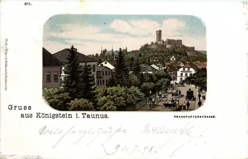 Gruss aus Königstein im Taunus - Frankfurterstrasse - Litho -71658