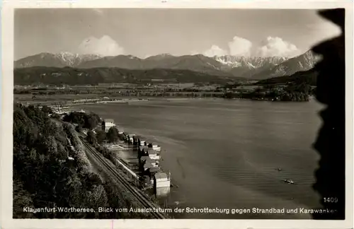 Klagenfurt, Wörthersee, Blick vom Aussichtsturm der Schrottenburg -353708