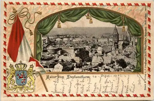 Mainz vom Stephansthurm - Litho -73236