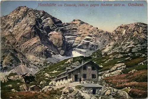 Gesäuse, Hesshütte am Ennseck gegen Hochtor -353592