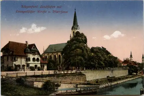 Klagenfurt, Lendhafen mit evangel. Kirche und Pfarrhaus -353830