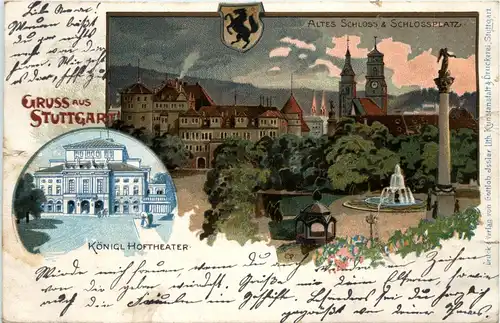 Gruss aus Stuttgart - Litho -73432