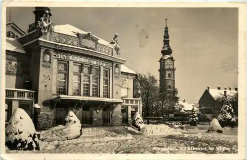Klagenfurt, Stadt-Theater im Winter -354988