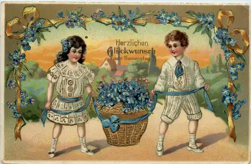 Namenstag - Kinder mit Korb -422244