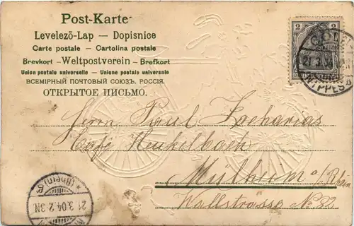 Geburtstag - Fahrrad - Prägekarte -422284