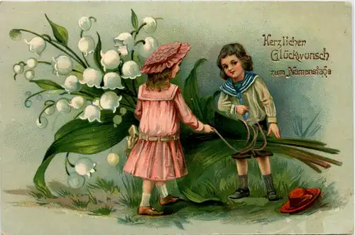 Namenstag - Kinder mit Blumen -422414