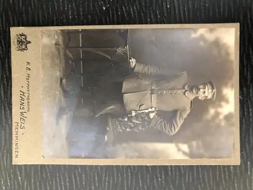 Hoffotograph Hans Weils - Memmingen - Soldat - Photo auf dickem Karton -S231