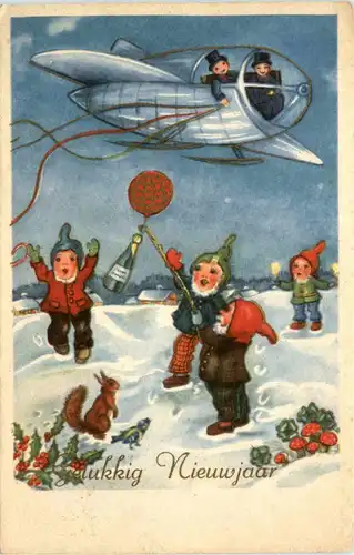 Neujahr - Flugzeug - Zwerge -422644