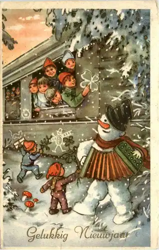 Neujahr - Schneemann - Kinder -422654