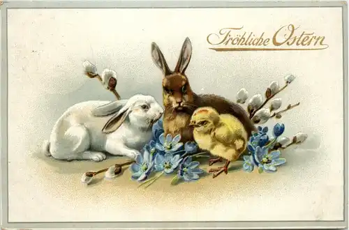 Ostern - Hasen - Prägekarte -422262