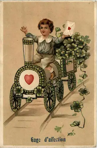 Kind mit Eisenbahn - Prägekarte -422282