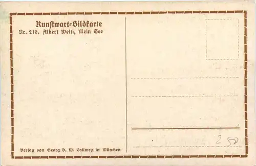 Künstlerkarte Albert Welti - Mein See -423274