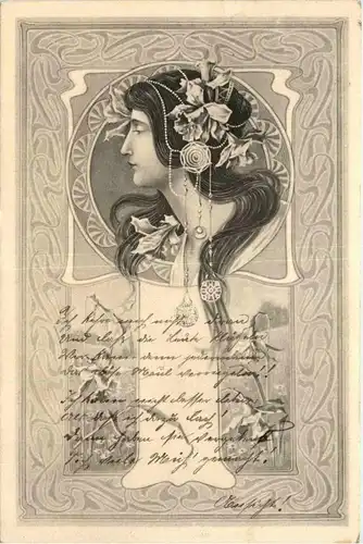 Künstlerkarte Jugendstil - Frau -423304