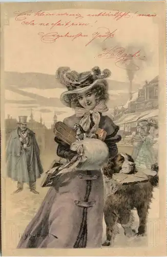 Künstlerkarte M. Schubert - Frau -423294