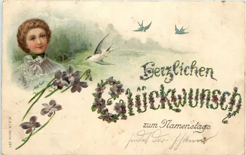 Namenstag - Prägekarte -422280