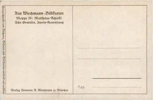 Künstlerkarte Matthäus Schiestl - Kirchlein in Franken -423454