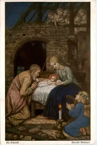 Künstlerkarte Matthäus Schiestl - Christi Geburt -423444