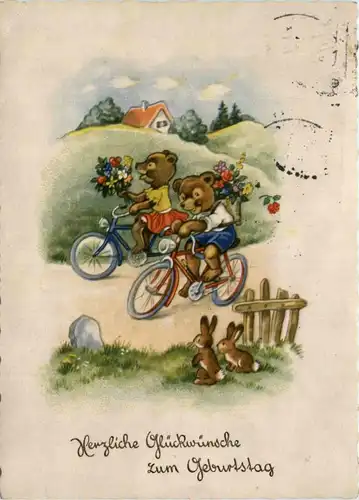 Geburtstag - Bären auf Fahrrad -422668