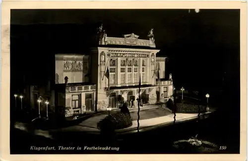 Klagenfurt, Theater in Festbeleuchtung -354926