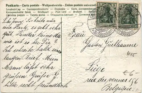 Neujahr - Jahreszahl 1908 - Prägekarte -422602