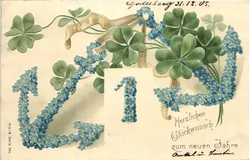 Neujahr - Prägekarte -422366