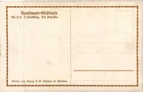 Künstlerkarte J. Henfling - Die Kopistin -423258