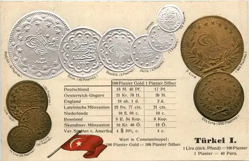 Türkei - Geld auf Ansichtskarte - Prägekarte -424324