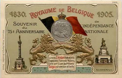 Royaume de Belgique - Prägekarte -424364