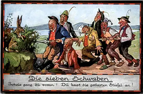 Die sieben Schwaben - Künstlerkarte Hans Böttcher -422686