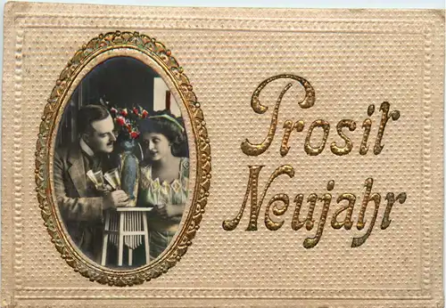 Neujahr - Prägekarte -422296