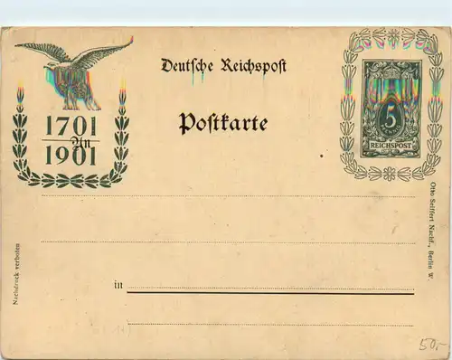 Berlin - 100jährige Geburtstagsfeier Kaiser Wilhelm I - Litho - Ganzsache -423126