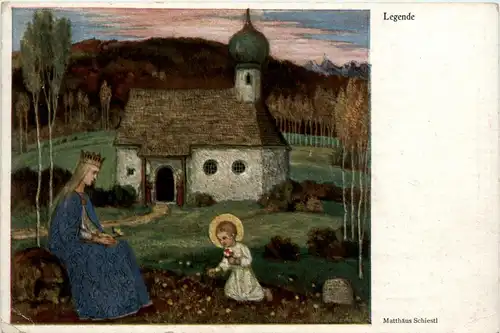 Künstlerkarte Matthäus Schiestl - Legende -423426