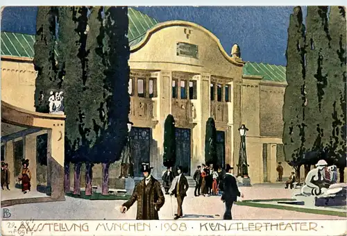 München - Ausstellung 1908 - Künstlertheater - Ganzsache PP15 C142 028 -423486