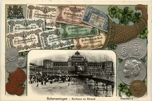 Scheveningen - Geldschein auf Ansichtskarte - Money -424162