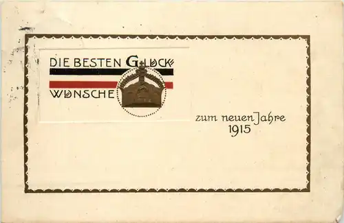 Neujahr - Jahreszahl 1915 - Prägekarte -422272