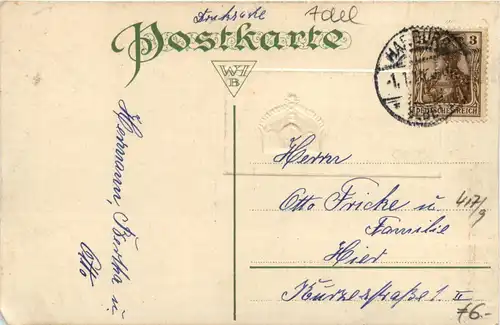 Neujahr - Jahreszahl 1915 - Prägekarte -422272