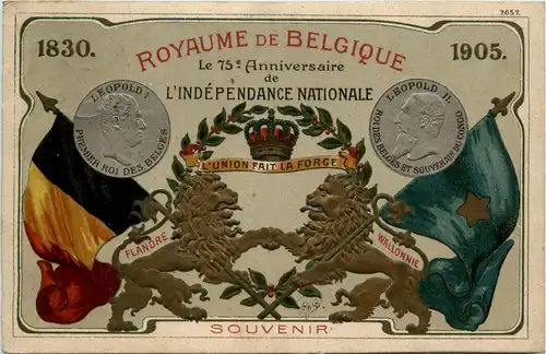 Royaume de Belgique - Prägekarte -424362