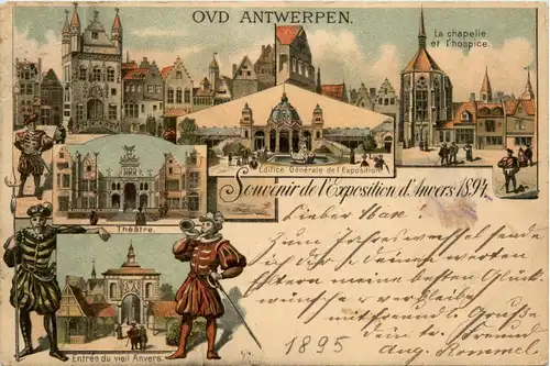 Oud Antwerpen - Litho 1895 -424882