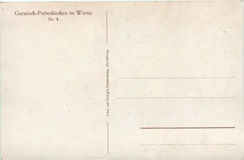 Künstlerkarte Hellmann - Alpspitze mit Partenkirchen -425146