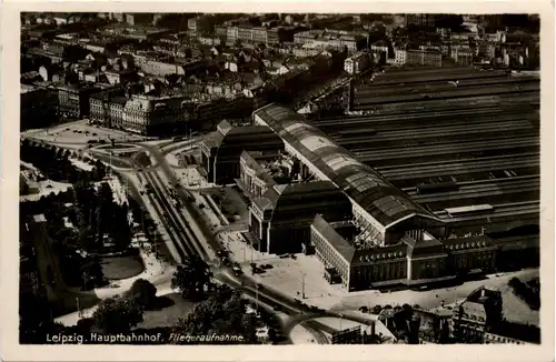 Leipzig - Neuer Hauptbahnhof Fliegeraufnahme -425968