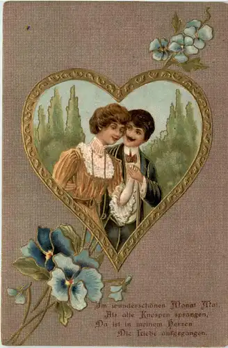 Liebespaar - Prägekarte -422732