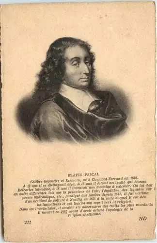 Blaise Pascal - Mathematiker Literat -425326