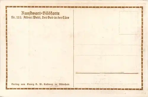 Künstlerkarte Albert Welti - Der Bub in der Türe -423272