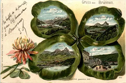 Gruss aus Brunnen - Litho Kleeblatt -426982