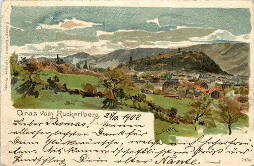 Gruss avom Ruckerlberg - Litho -296234