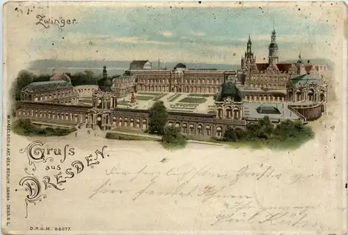 Gruss aus Dresden - Litho - Halt gegen Licht -425912