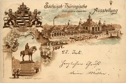 Leipzig - Industrie Ausstellung 1897 - Gansache mit Sonderstempel - Litho -425864