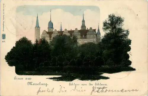 Gruss aus Merseburg - Schloss von der Schleuse -425964