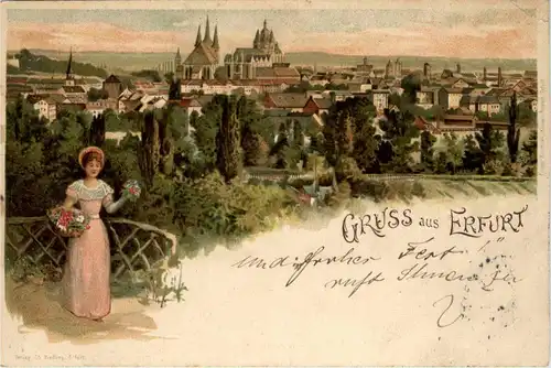 Gruss aus Erfurt - Litho -425850